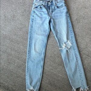 American Eagle Outfitters Light Blue Ripped Skinny Jeans